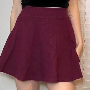 Burgundy skater skirt